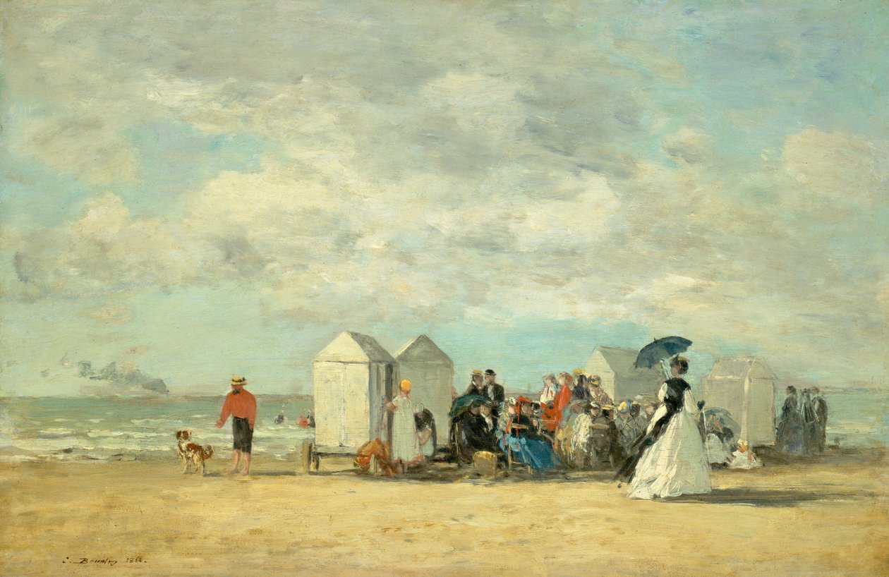 plaj sahnesi by Eugène Boudin