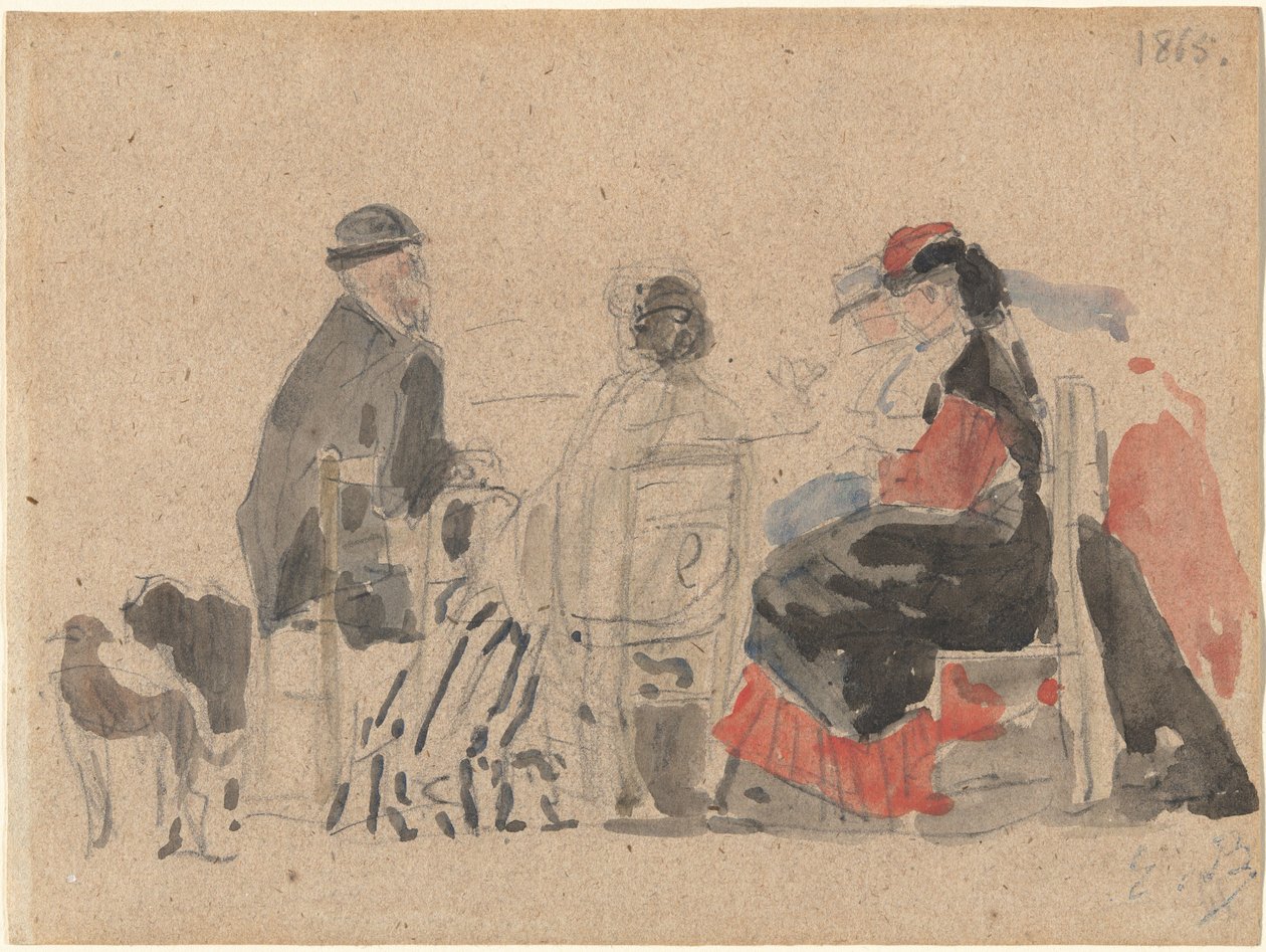 Sahilde Sohbet by Eugène Boudin