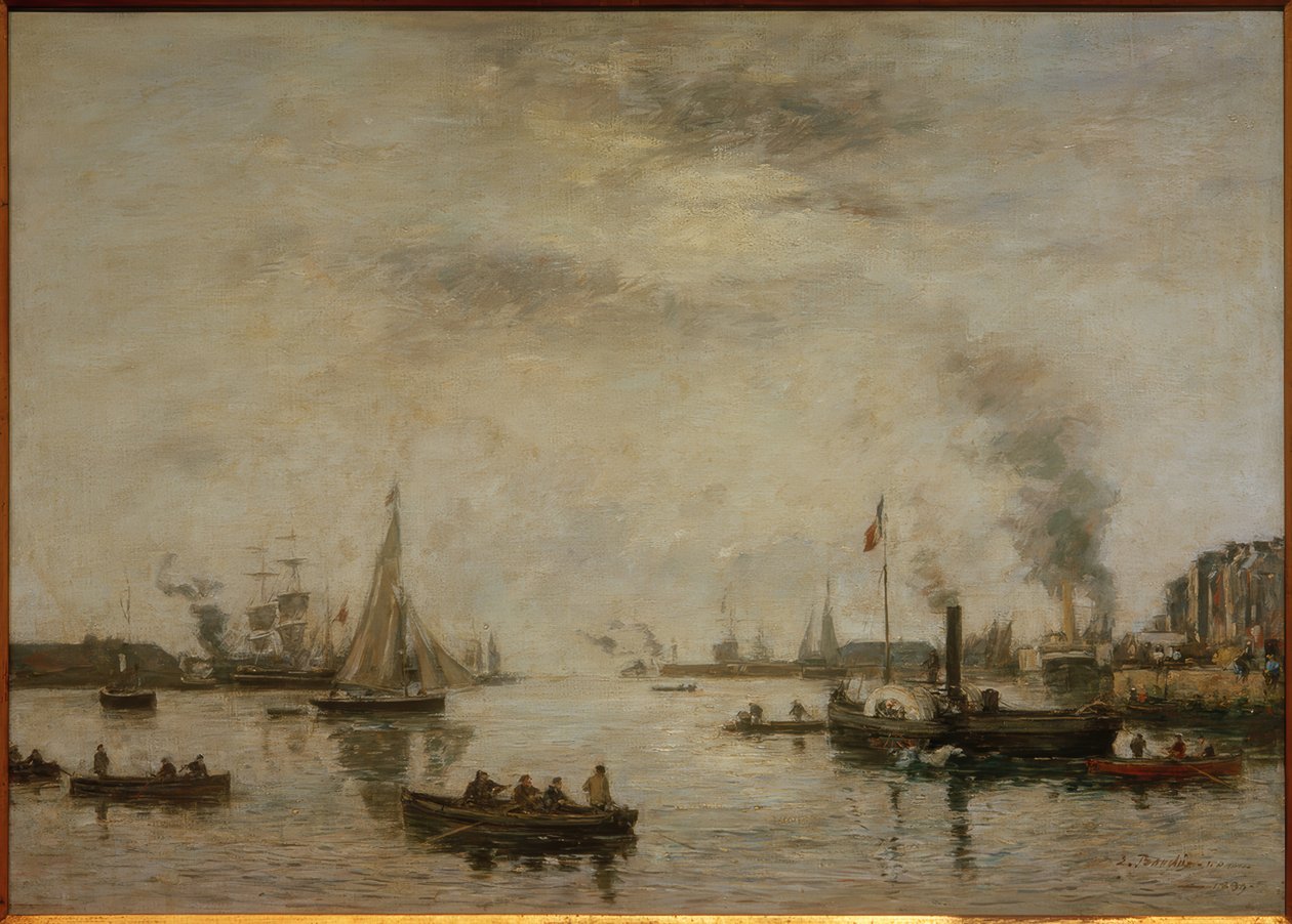 Le Havre, liman manzarası by Eugene Louis Boudin