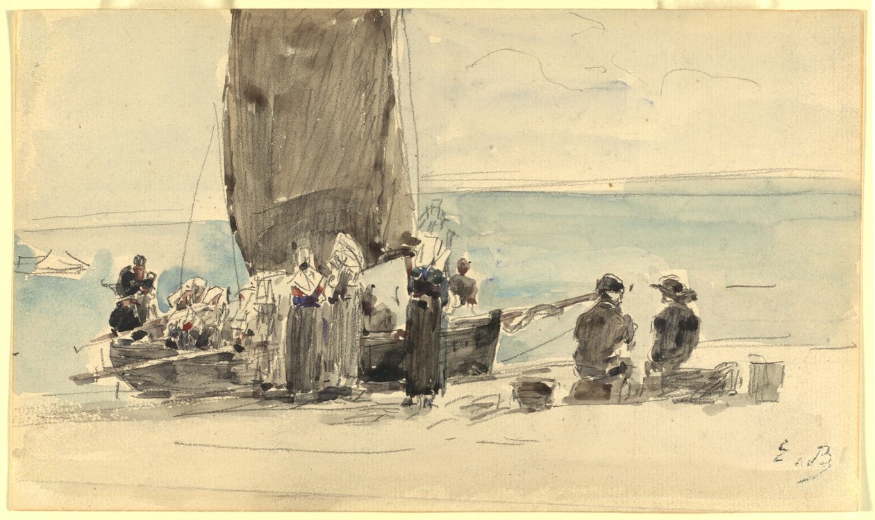 Teknelerin Yüklenmesi by Eugène Boudin