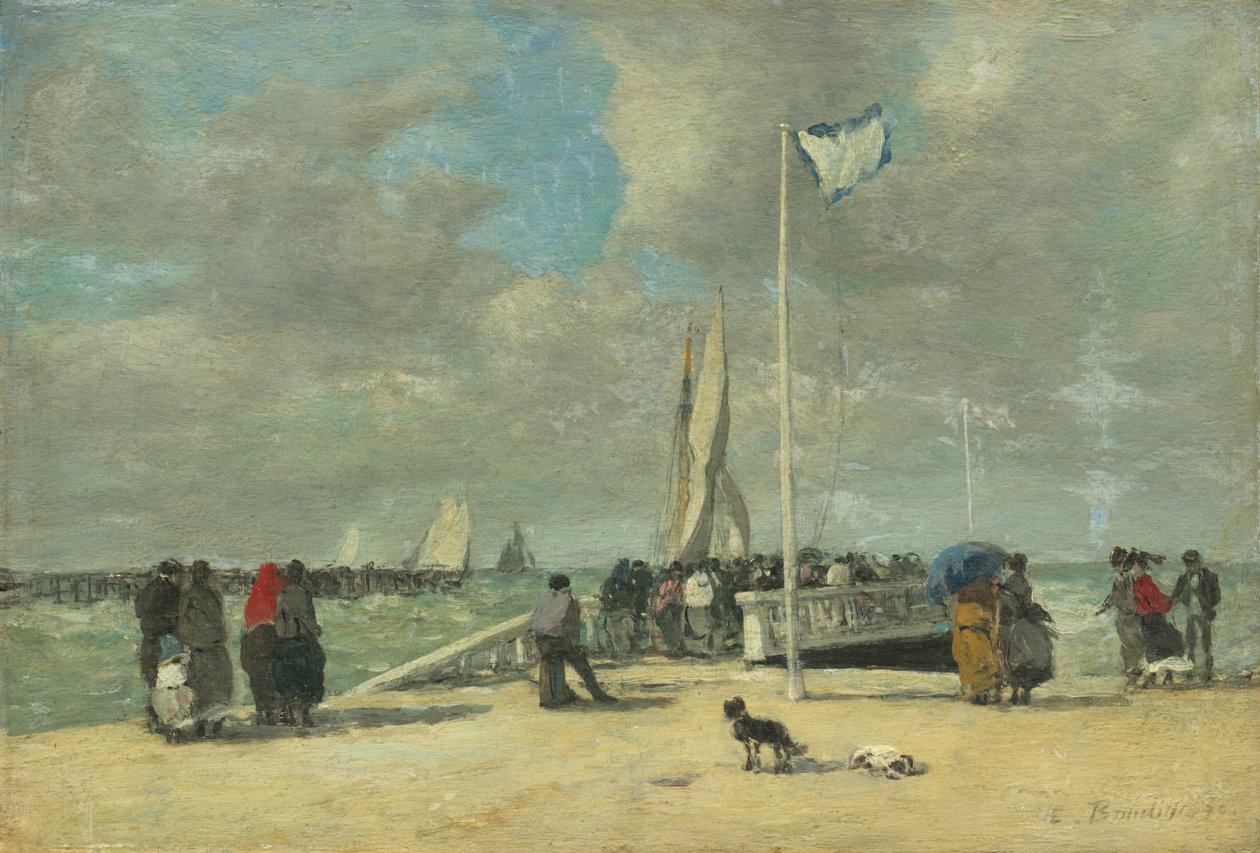 İskelede by Eugène Boudin