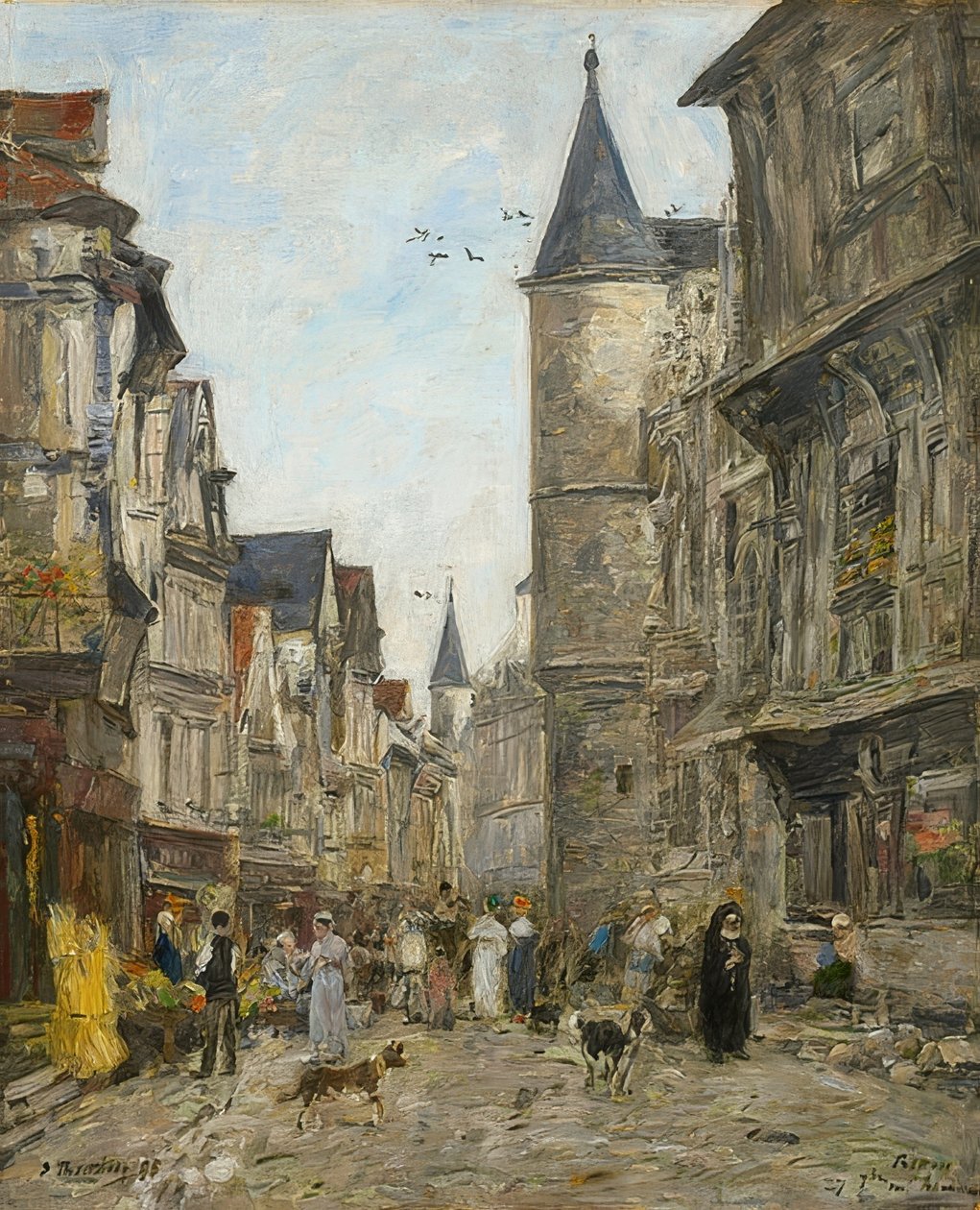 Rue Saint-Romain, Rouen. 1895 by Eugene Louis Boudin