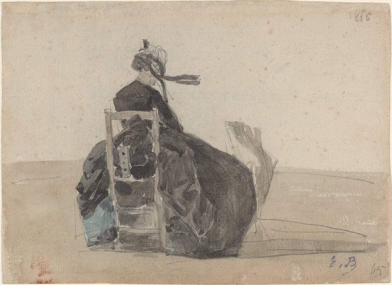 Siyahlı Kadın, Trouville by Eugène Boudin