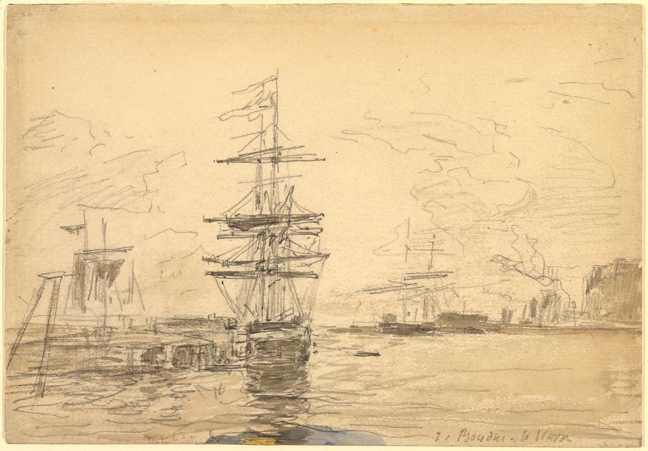 Limandaki Gemiler by Eugène Boudin
