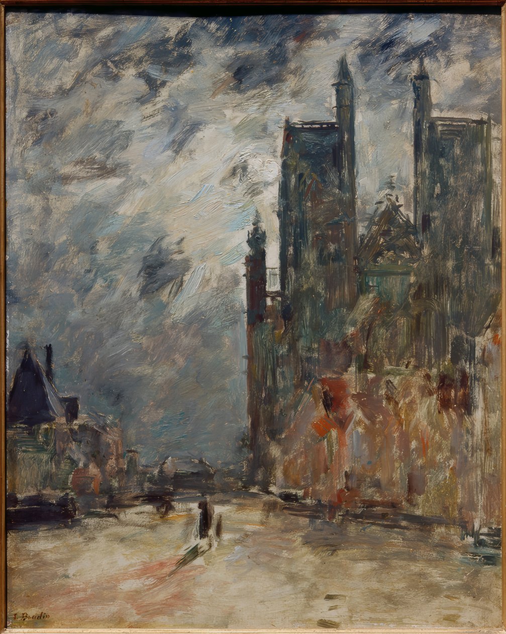 Abbeville Collegiate Kilisesi geceleri by Eugene Louis Boudin