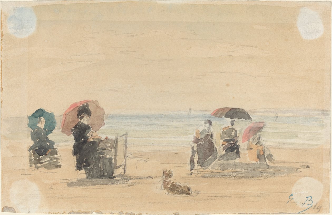 Güneşlikler, Trouville by Eugène Boudin
