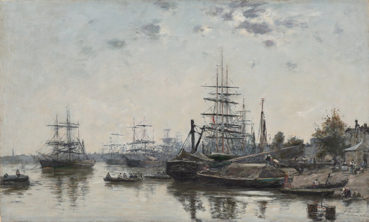 Quai des Chartrons'dan Bordeaux manzarası by Eugène Boudin