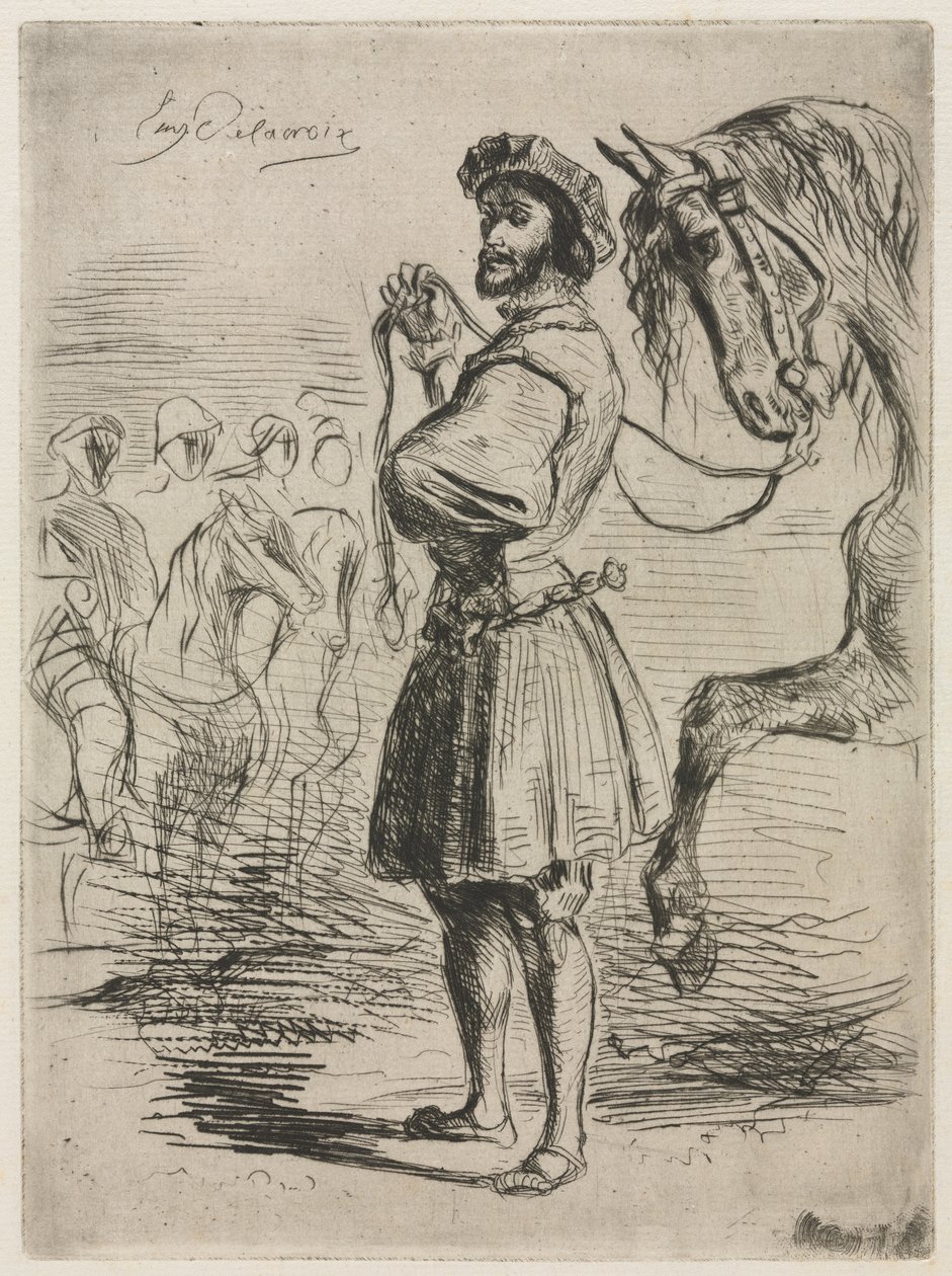 Francis I Zamanında Bir Lord by Eugène Delacroix