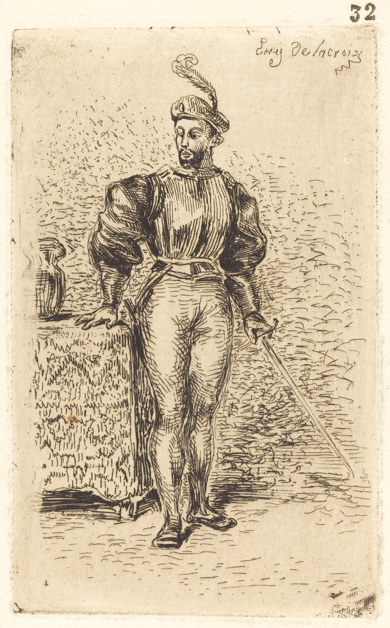 Silahlı Bir Adam by Eugène Delacroix