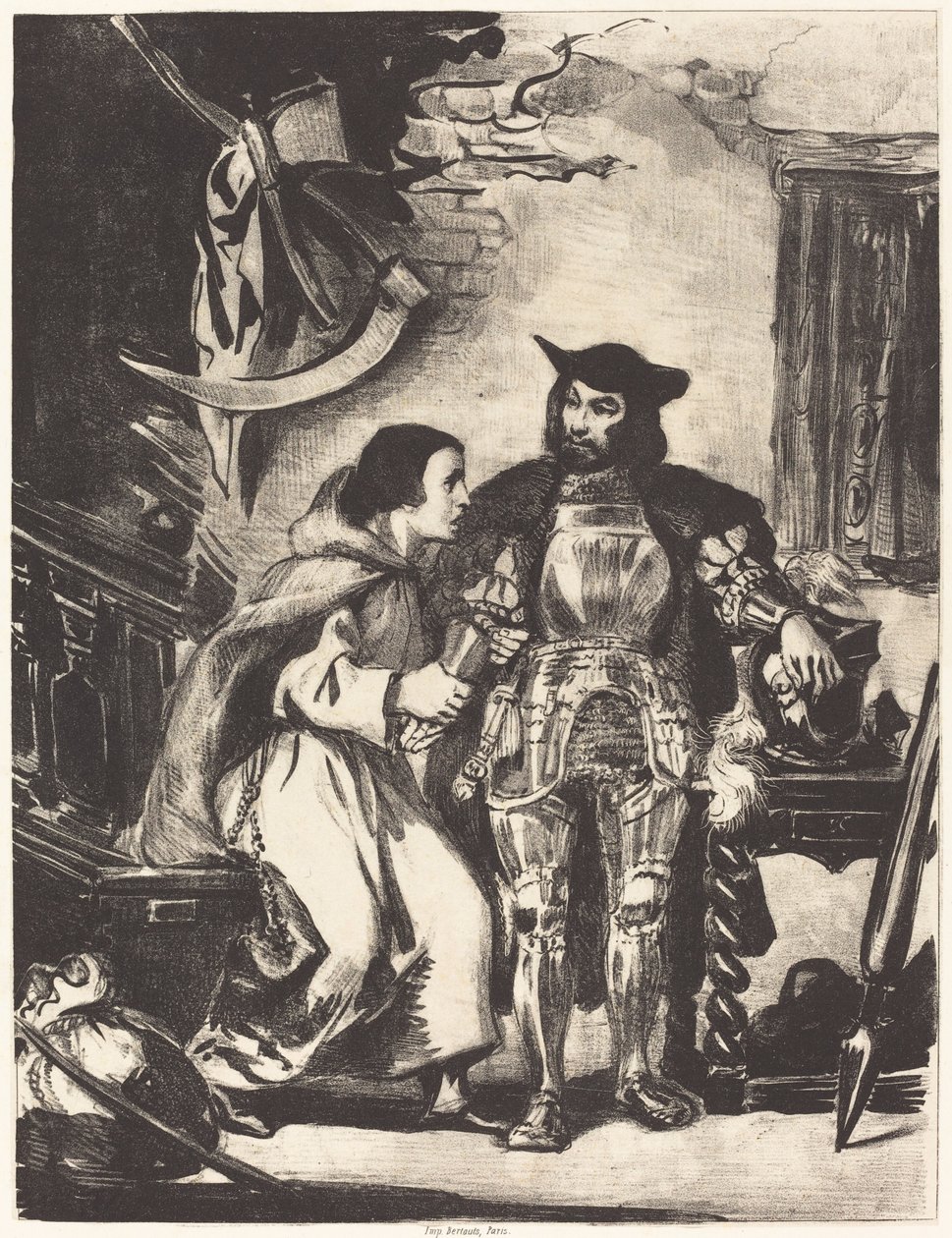 Goetz ile Kardeş Martin by Eugène Delacroix