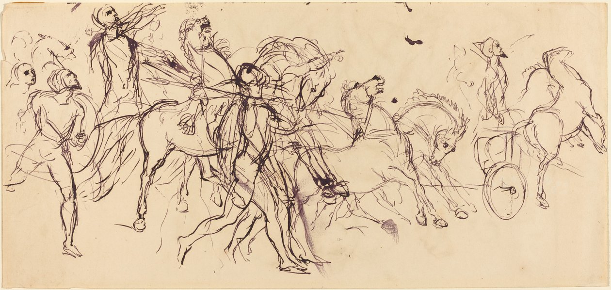 Arabacılar (rekto ve verso) by Eugène Delacroix
