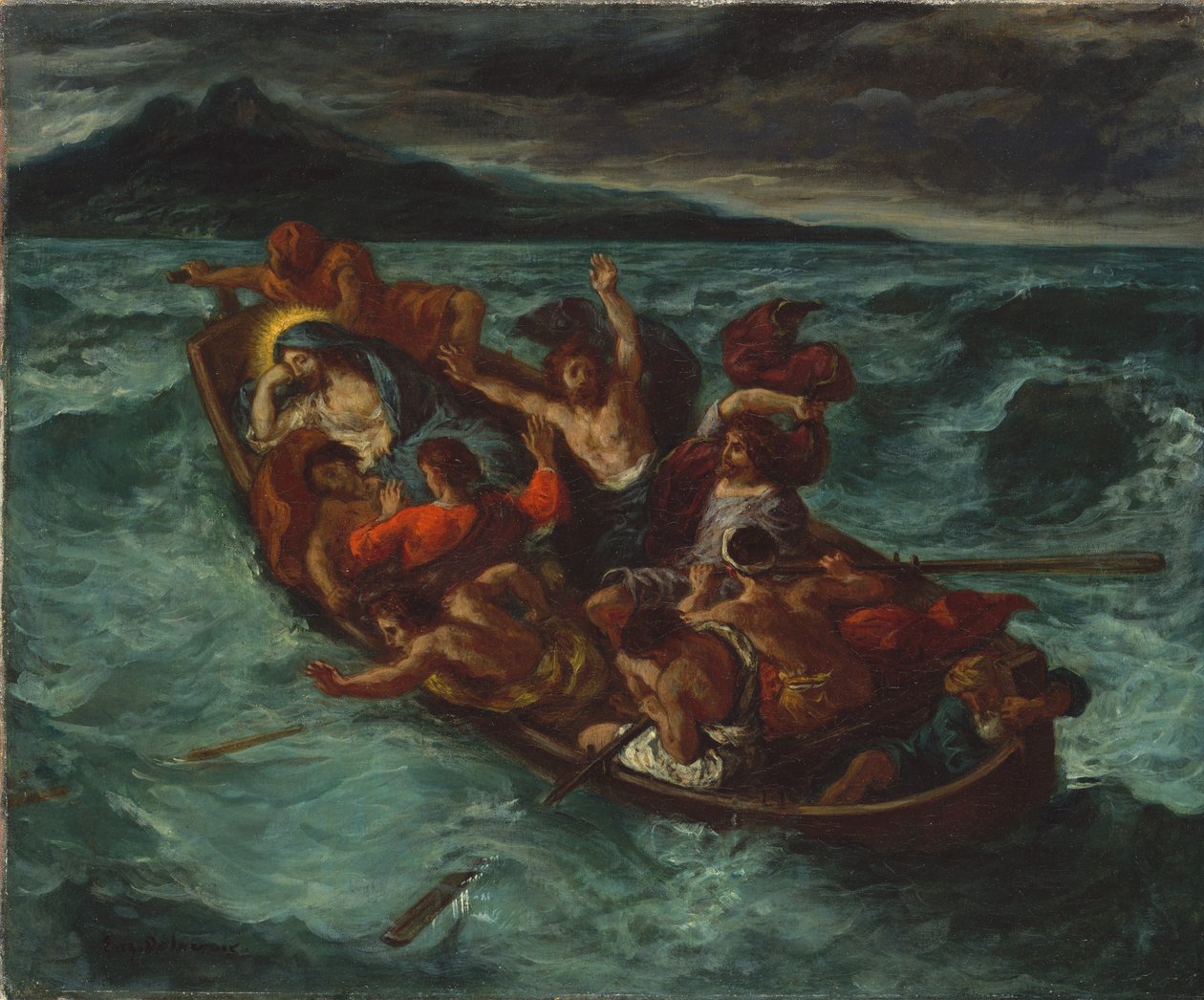 Fırtına Sırasında Uyuyan Mesih by Ferdinand Victor Eugene Delacroix