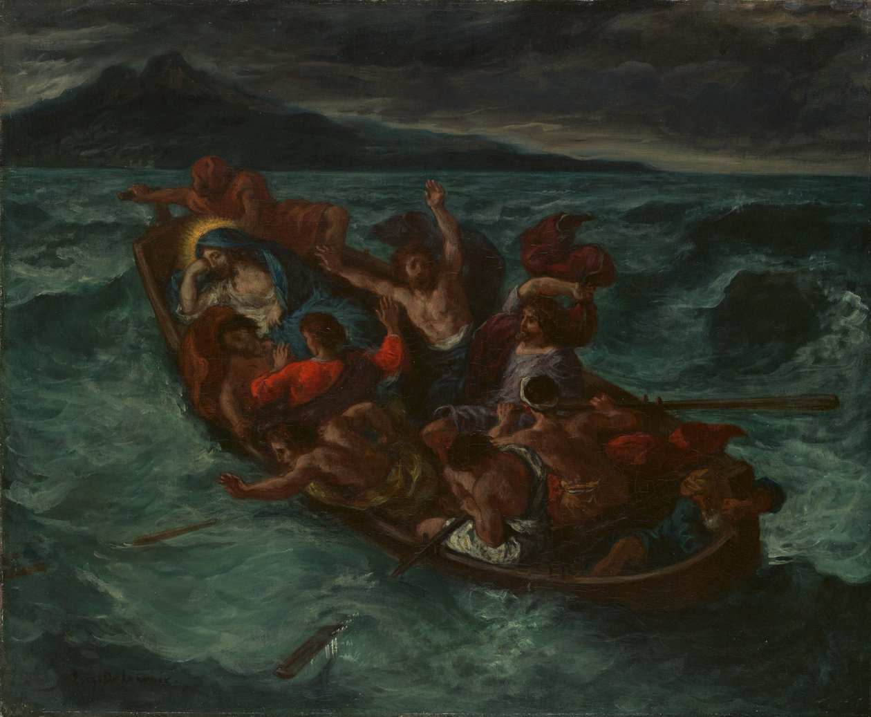 Fırtına sırasında Mesih Uyuyor, ca. 1853. by Ferdinand Victor Eugene Delacroix
