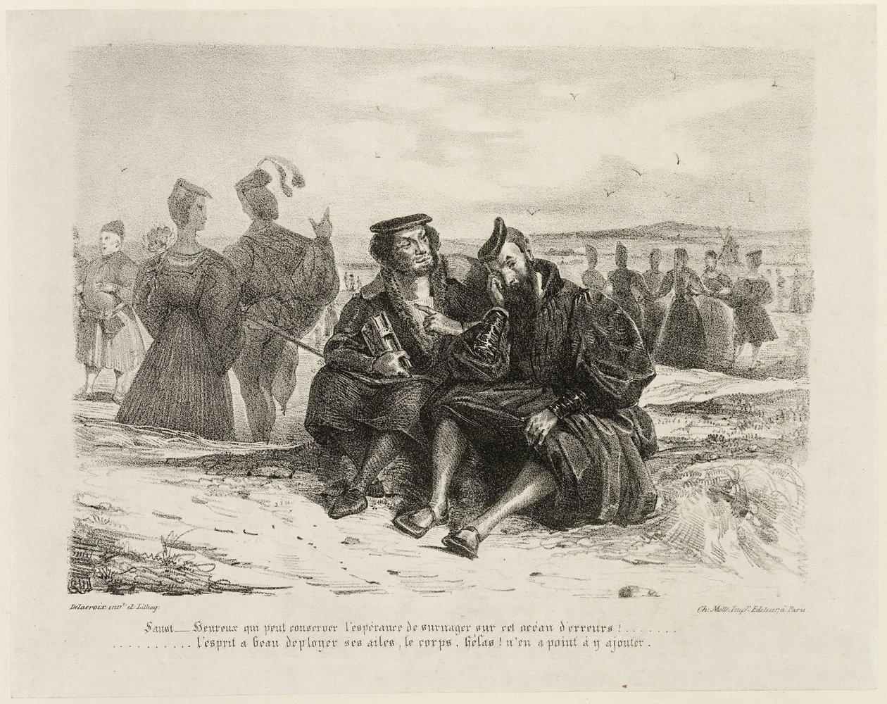 Faust ve Wagner by Eugène Delacroix