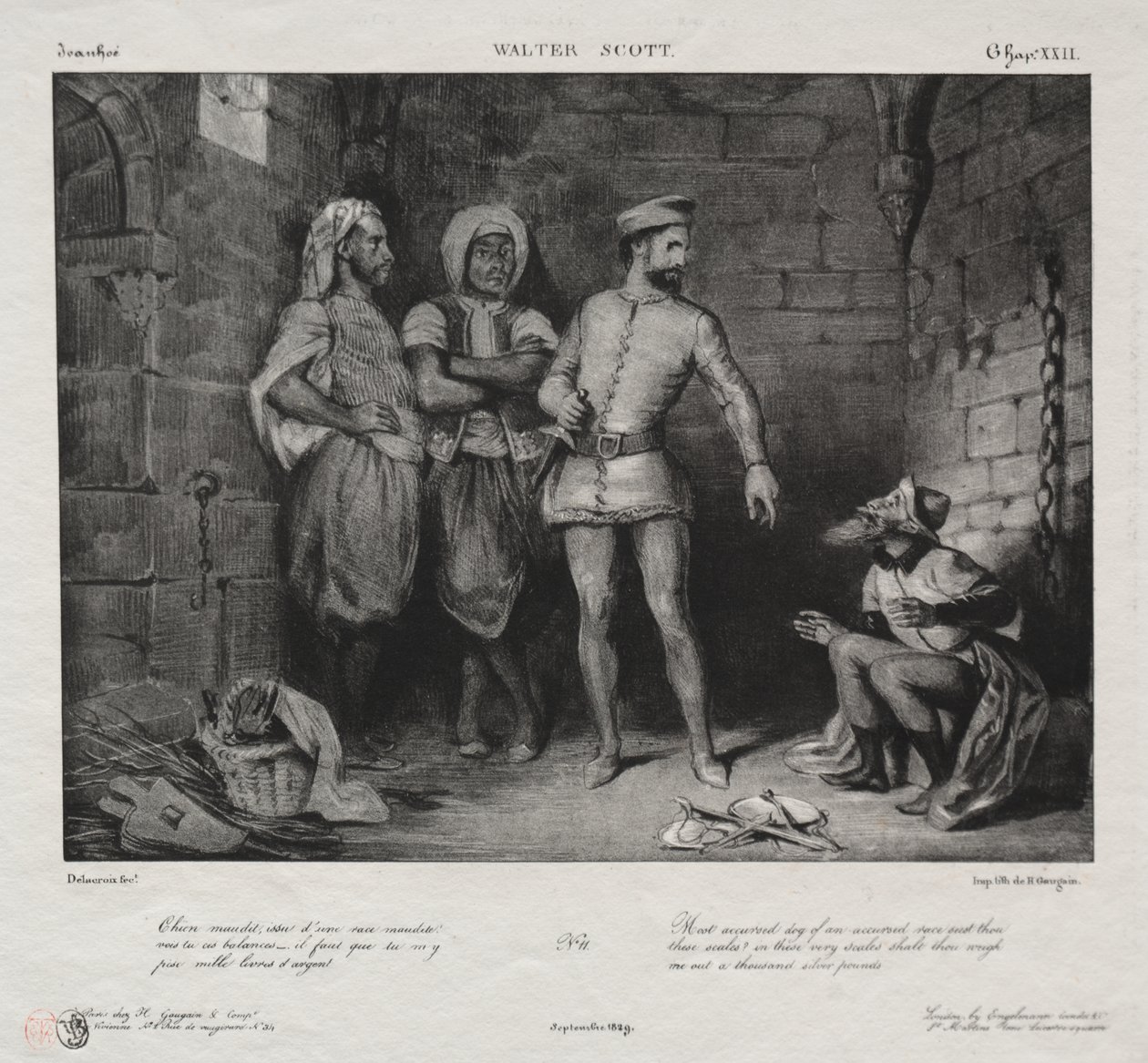 Fronte-Boeuf ve Yahudi by Eugène Delacroix
