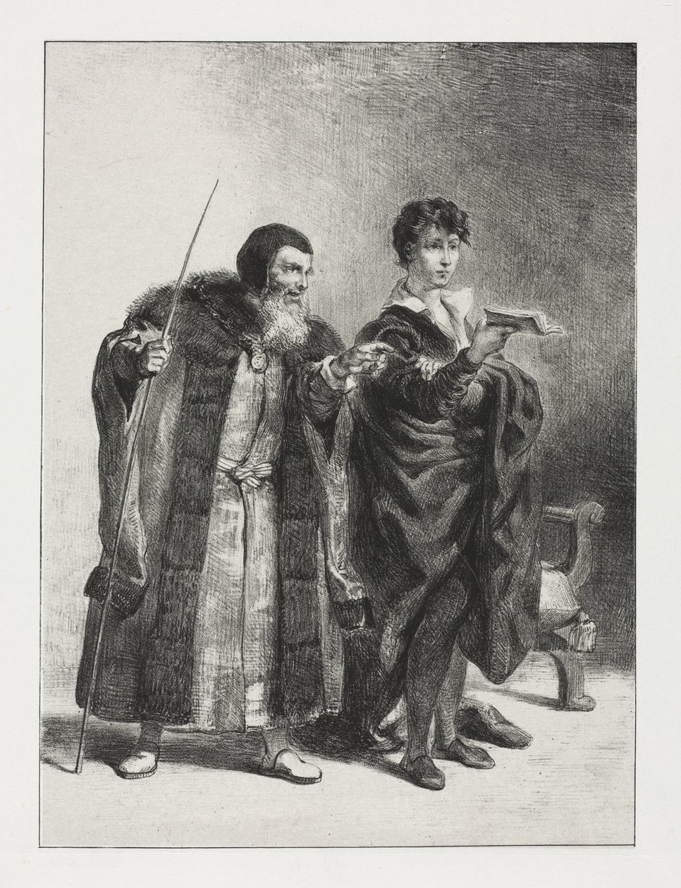 Hamlet: Polonius ve Hamlet by Eugène Delacroix