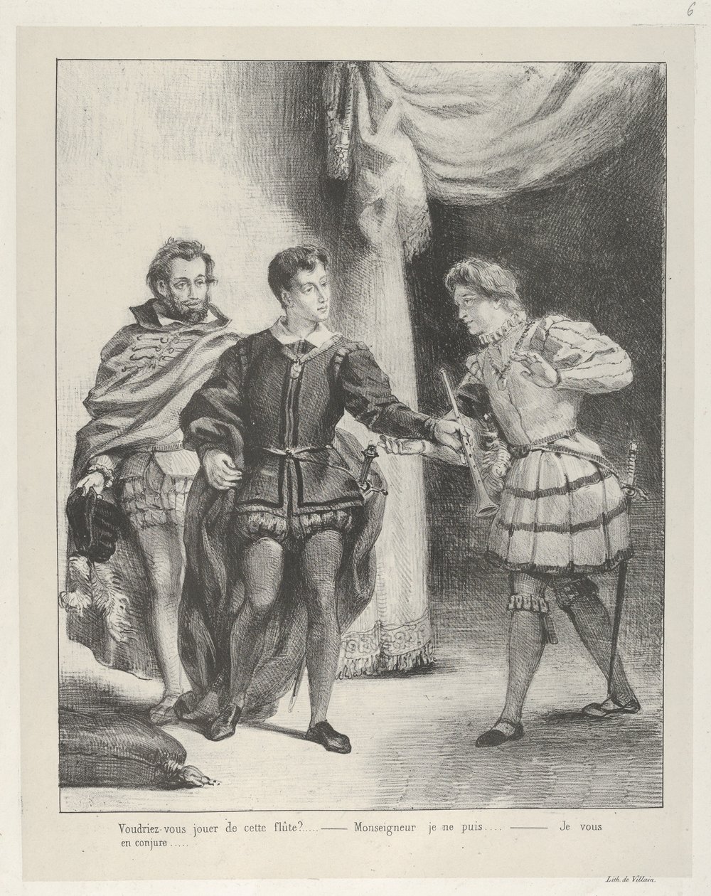 Hamlet ve Guildenstern, 1834-43., 1834-43. by Eugène Delacroix