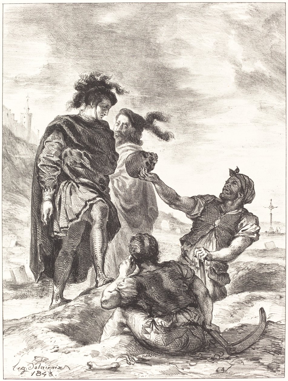 Hamlet ve Horatio, Mezarcılardan Önce (Perde V, Sahne I) by Eugène Delacroix
