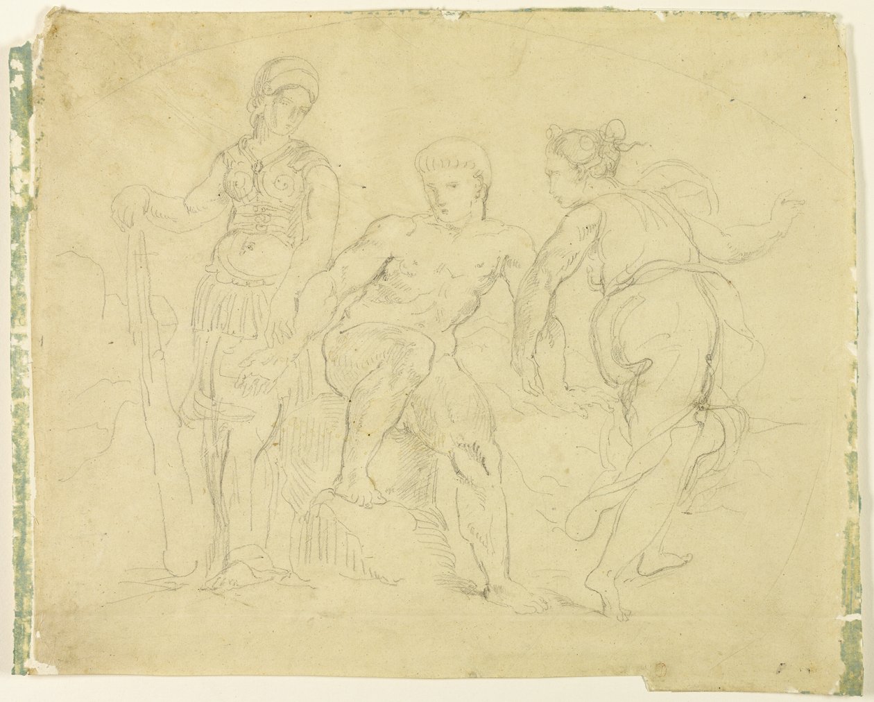 Erdem ve Mengene Arasında Herkül by Eugène Delacroix