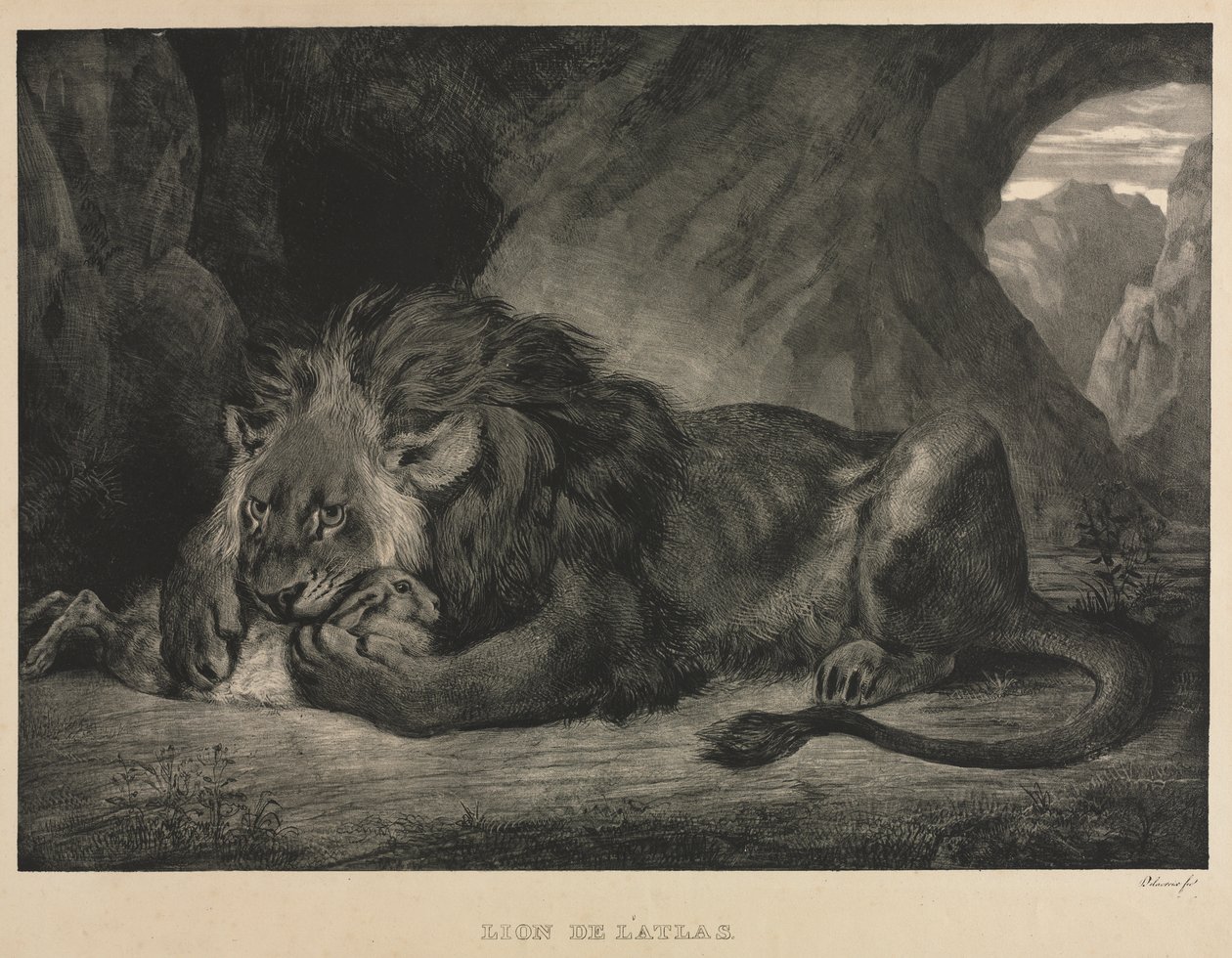 Atlas Dağları Aslanı by Eugène Delacroix