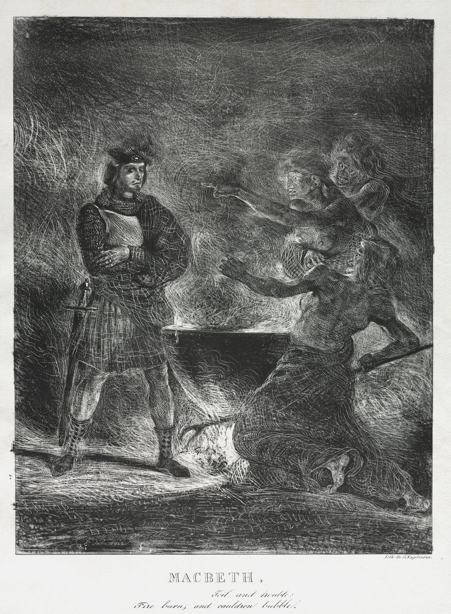 Macbeth Cadılara Danışmak by Eugène Delacroix