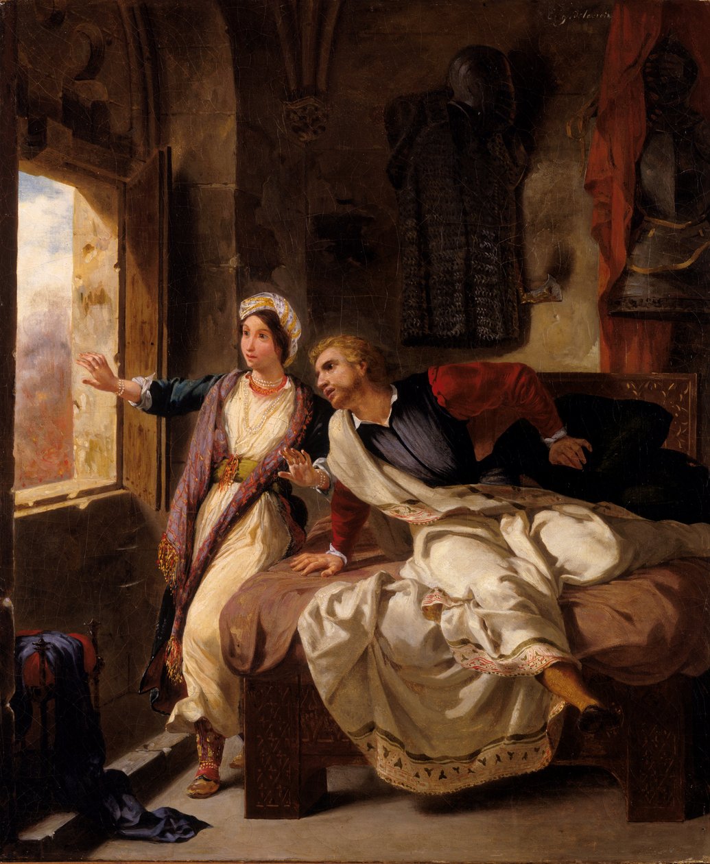 Rebecca ve Yaralı Ivanhoe, 1823. by Ferdinand Victor Eugene Delacroix