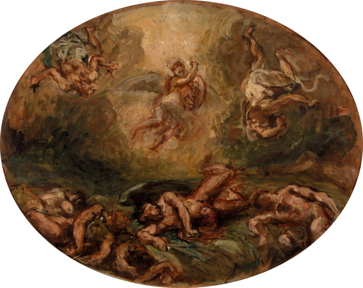 Aziz Michael Şeytanı Yendi by Eugène Delacroix