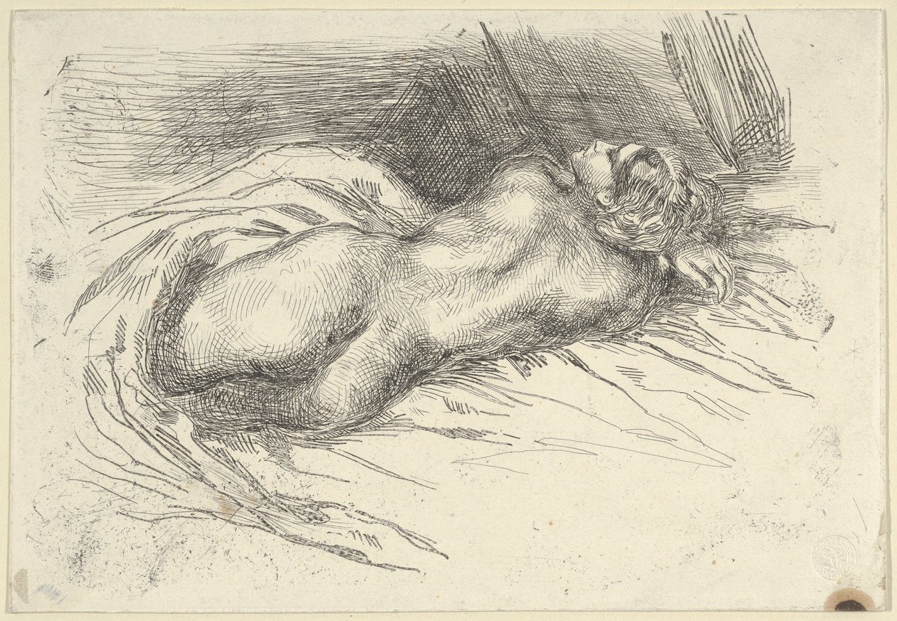 Arkadan Bakılan Bir Kadının İncelenmesi, 1833., 1833. by Eugène Delacroix