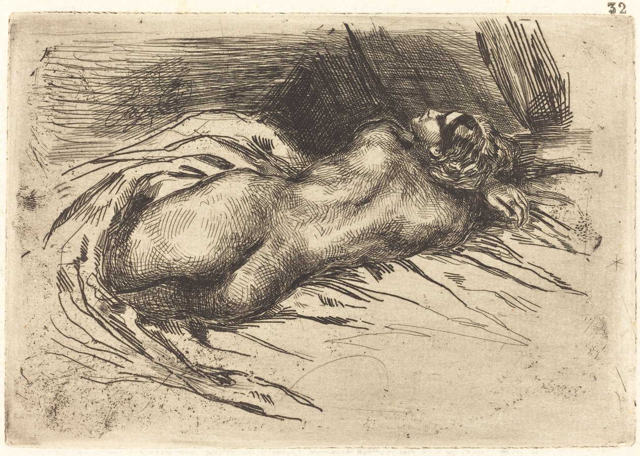Bir Kadının Arkadan İncelenmesi (Étude de femme vue de dos) by Eugène Delacroix