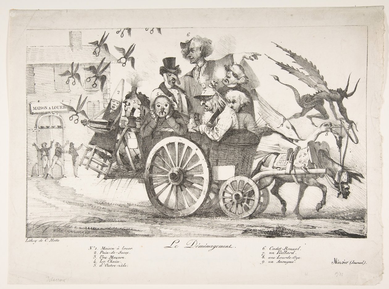 Sansür Kurulu Taşınıyor, 1822. by Eugène Delacroix