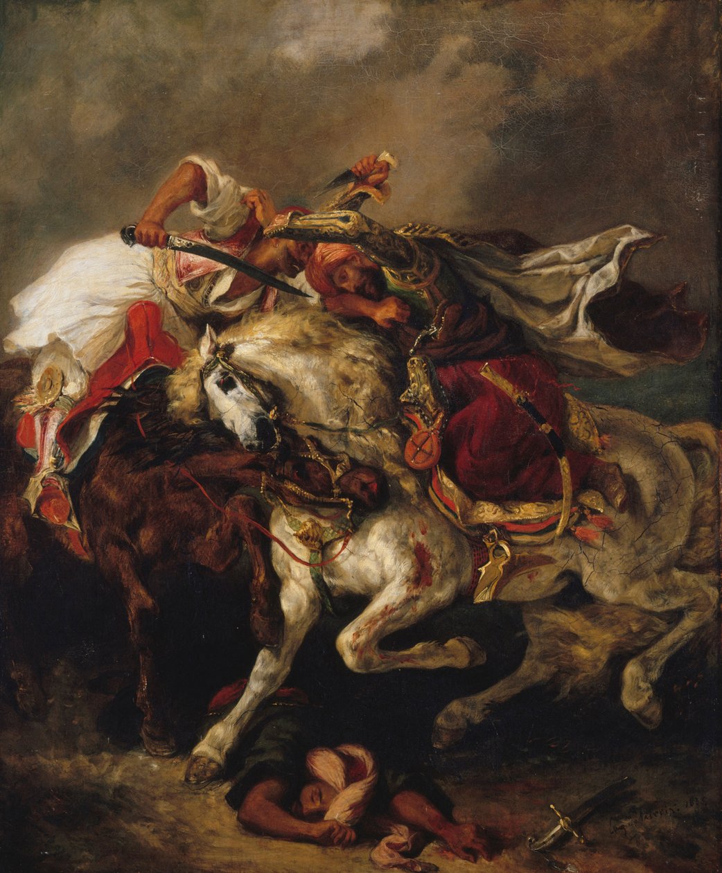Giaur ve Paşa arasındaki mücadele, 1835. by Eugène Delacroix