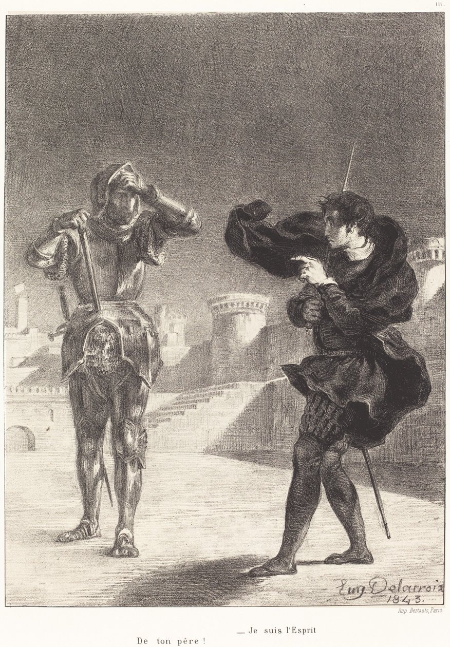 Terastaki Hayalet Yasası I, Sahne V, 1843. by Eugène Delacroix