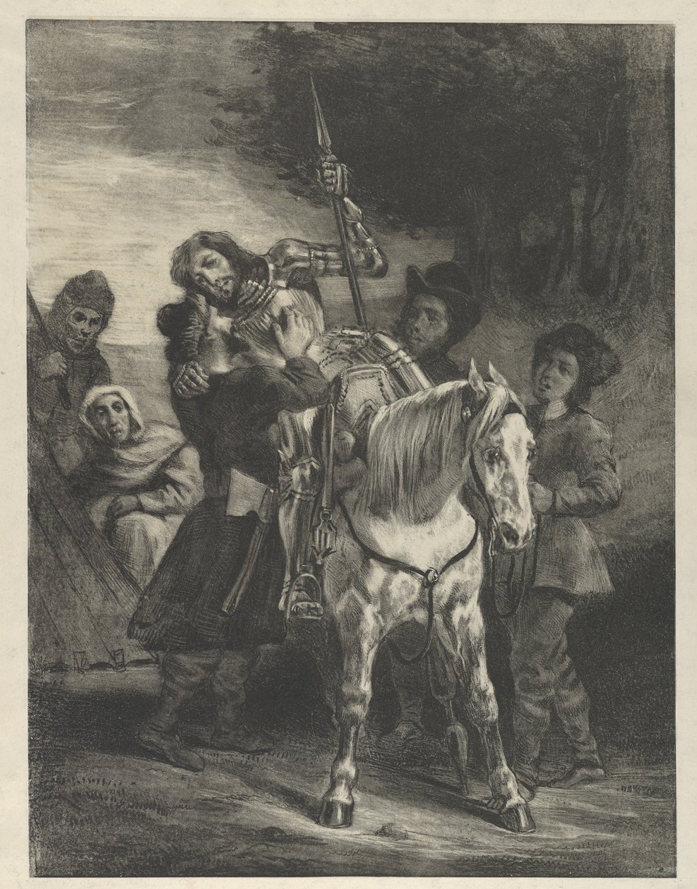 Çingeneler Tarafından Alınan Yaralı Goetz, 1836-43., 1836-43. by Eugène Delacroix