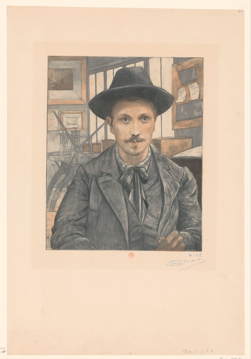 Eugène Delâtre'nin otoportresi by Eugène Delâtre (signed by artist)