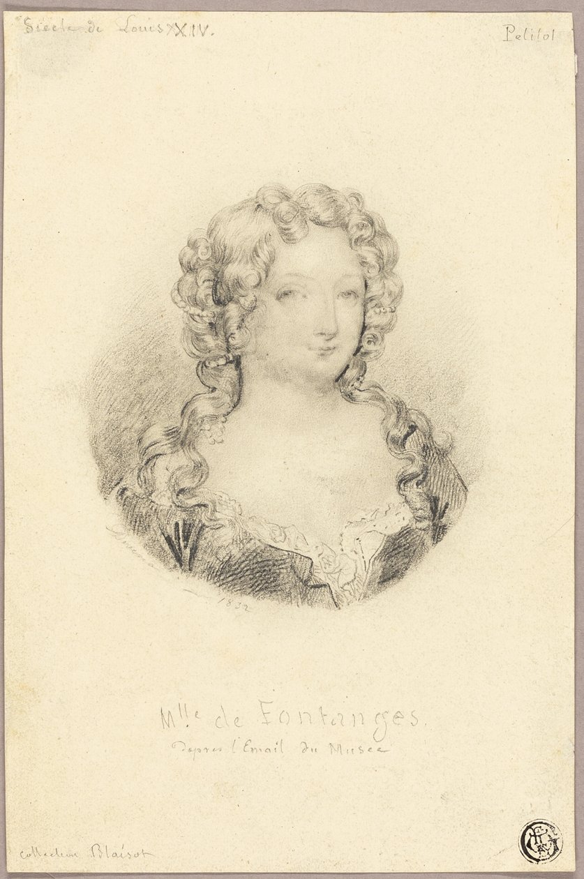 Bayan de Fontanges Madalyon Portresi by Eugène François Marie Joseph Devéria