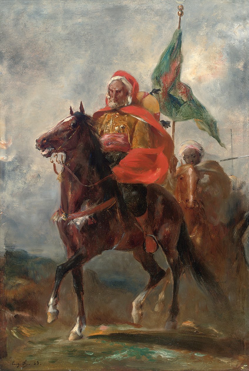 Atlı Oryantalist bir reis, 1863 by Eugène Fromentin