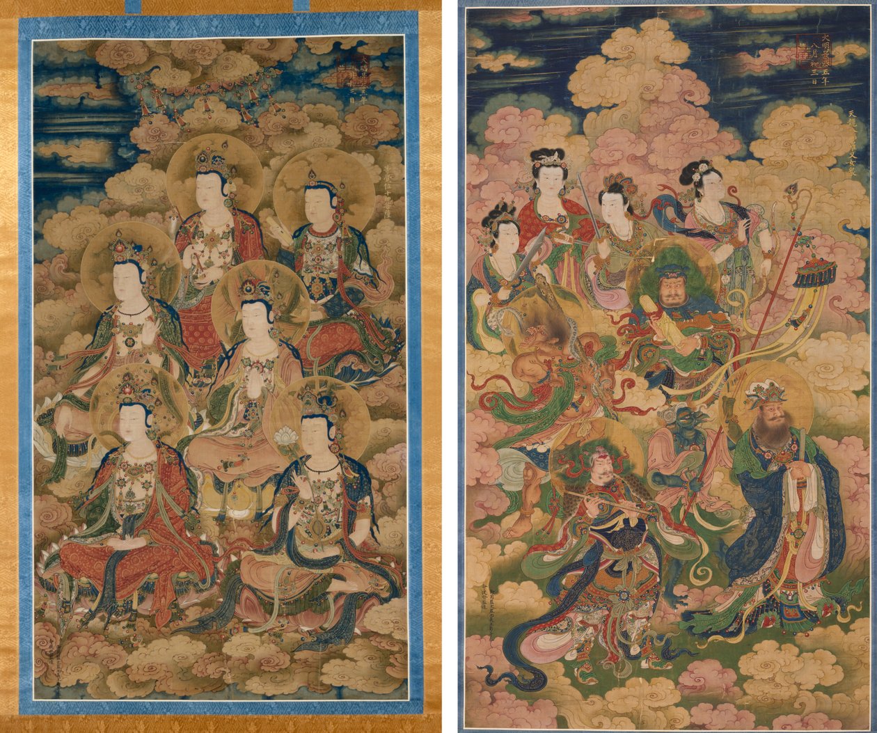 En Mükemmel Bilgiye Ulaşmanın On Aşamasının Bodhisattvaları; Deva, Naga ve Yakshi'nin Sekiz Konağı by Eugène Fromentin