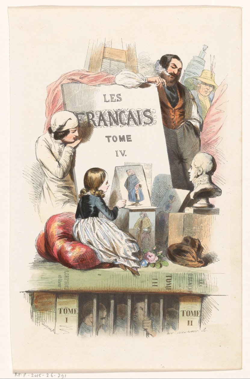 Sanat Başlık sayfasına bakan kişiler: Les Français peints par eux-mêmes, 1841 by Eugène Guillaumot