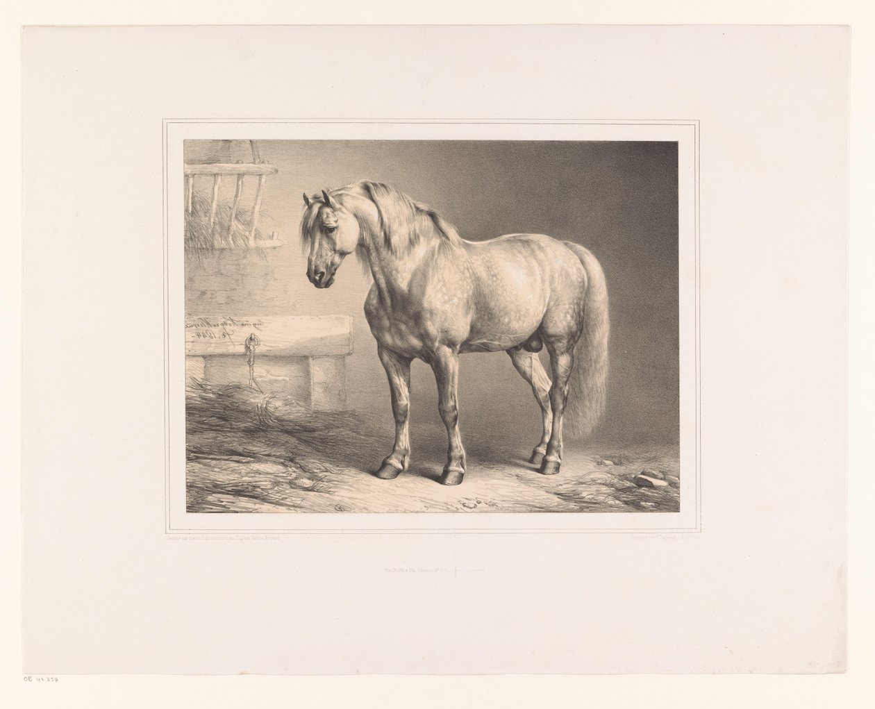 Ahırdaki at Çeşitli hayvanlar (dizi başlığı) Études d'Animaux (dizi başlığı) by Eugène Verboeckhoven