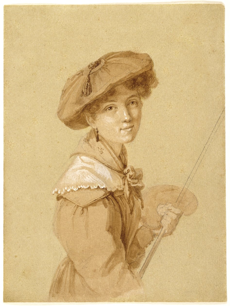 Otoportre, 1820-29 (kalem, sepya ve kağıt üzerine guaj) by Eugénie Tripier Lefranc