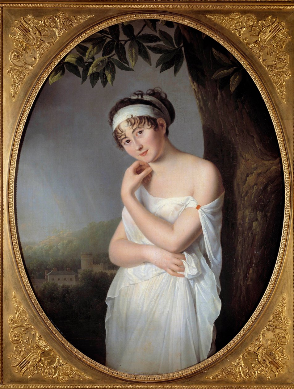 Madame Juliette Recamier (1777-1849), nee Jeanne-Francoise Bernard Portresi, Eulalie Morin (1765-1837) 1799. Boyut 1.15x0.87 m. by Eulalie Morin