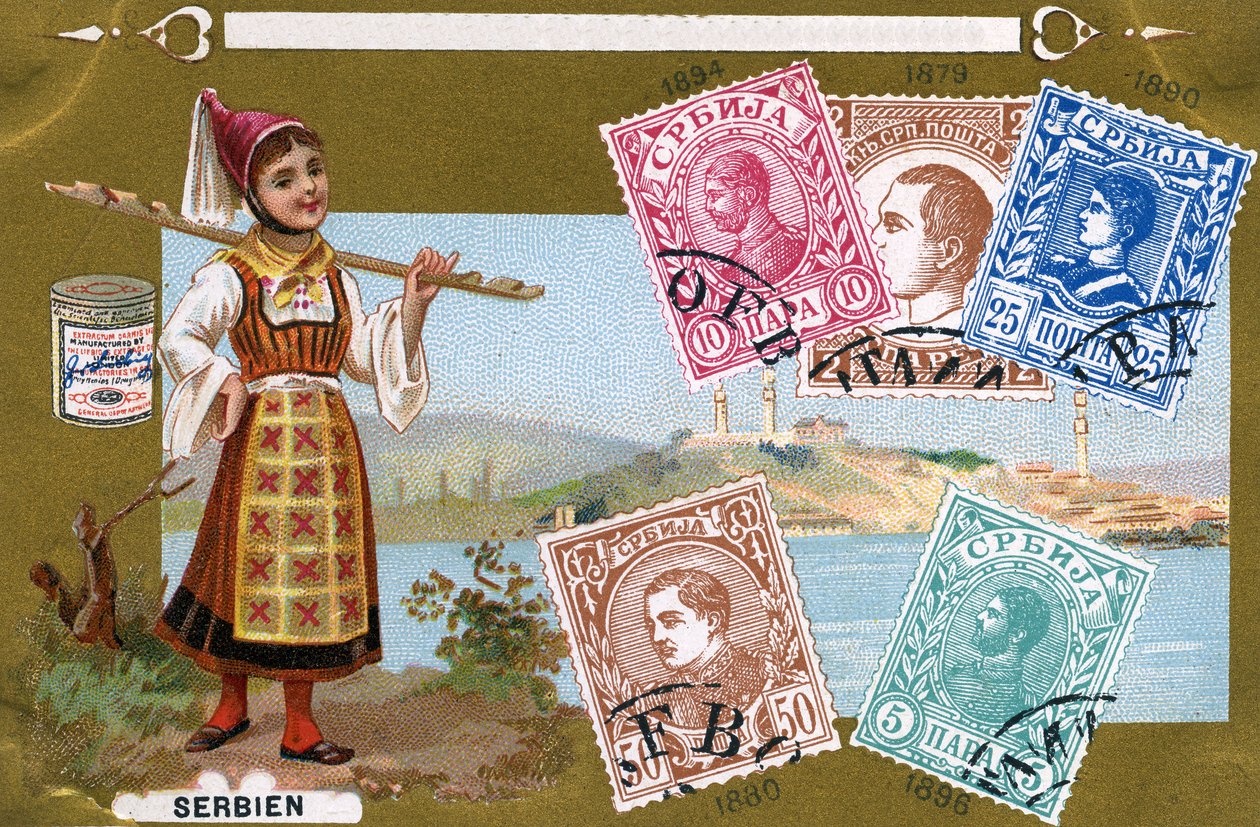 Sırp Posta Pulları, 1897 by European School