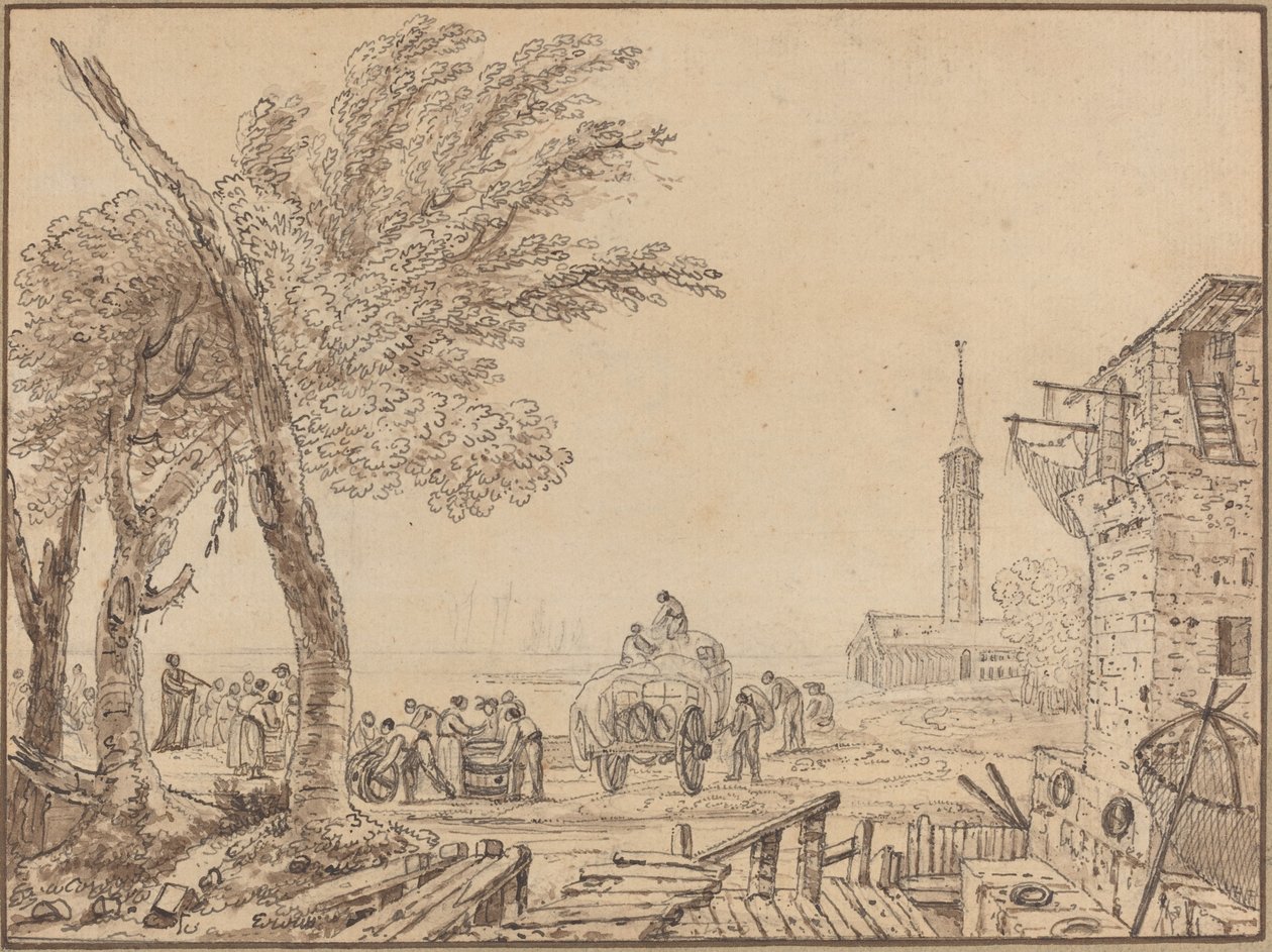 Bir Limanın Görünümü by European 18th Century