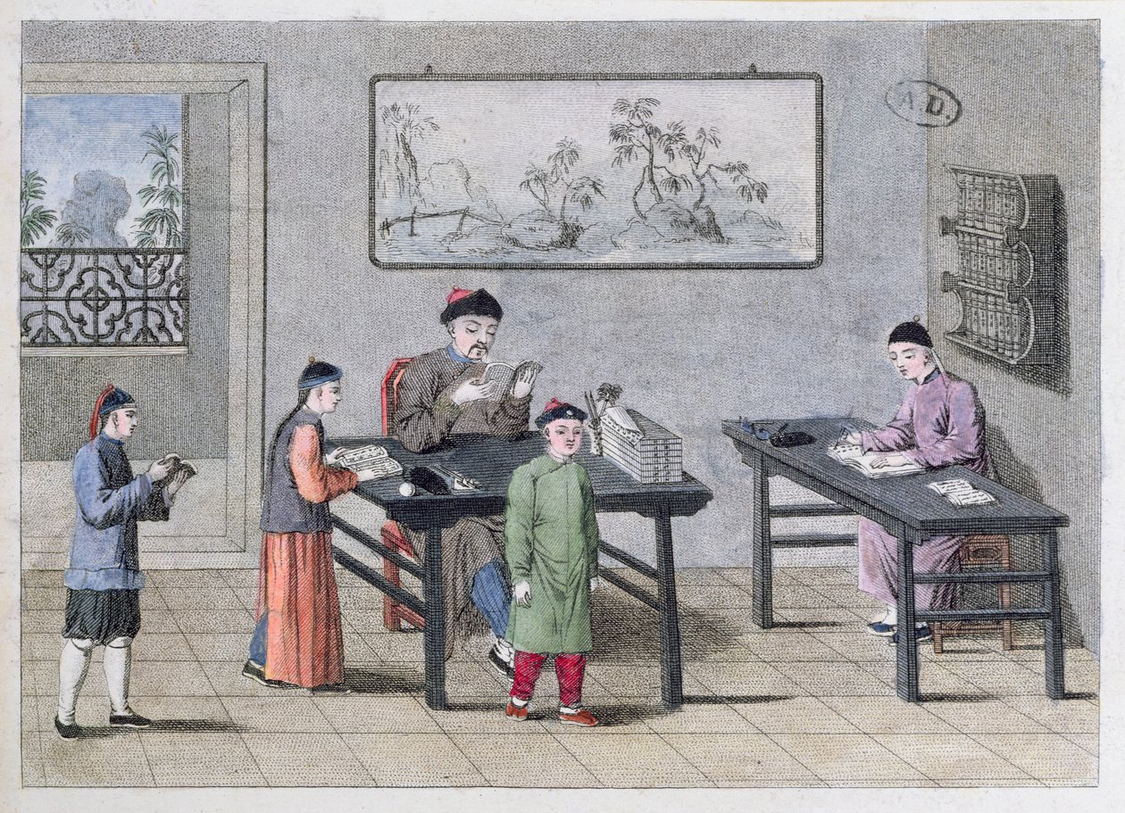 Bir Çin okulu, c.1810 by European School