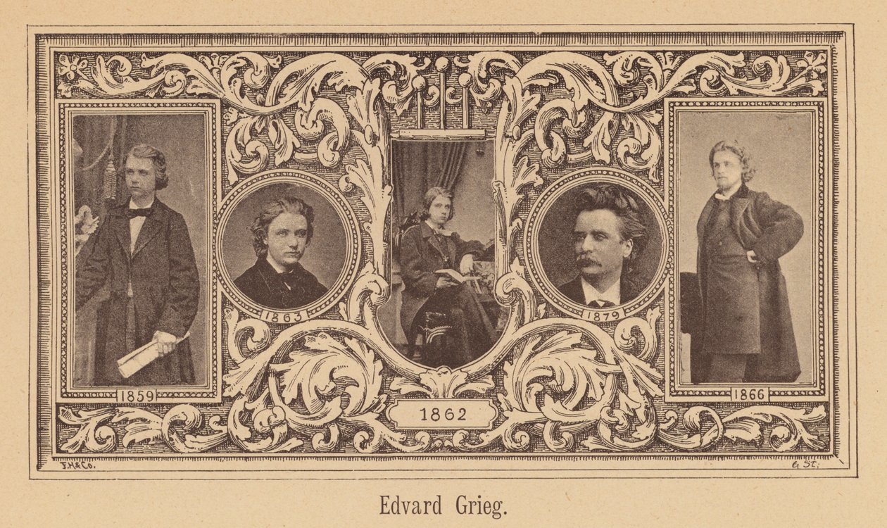 Edvard Grieg, Norveçli besteci (gravür) by European School
