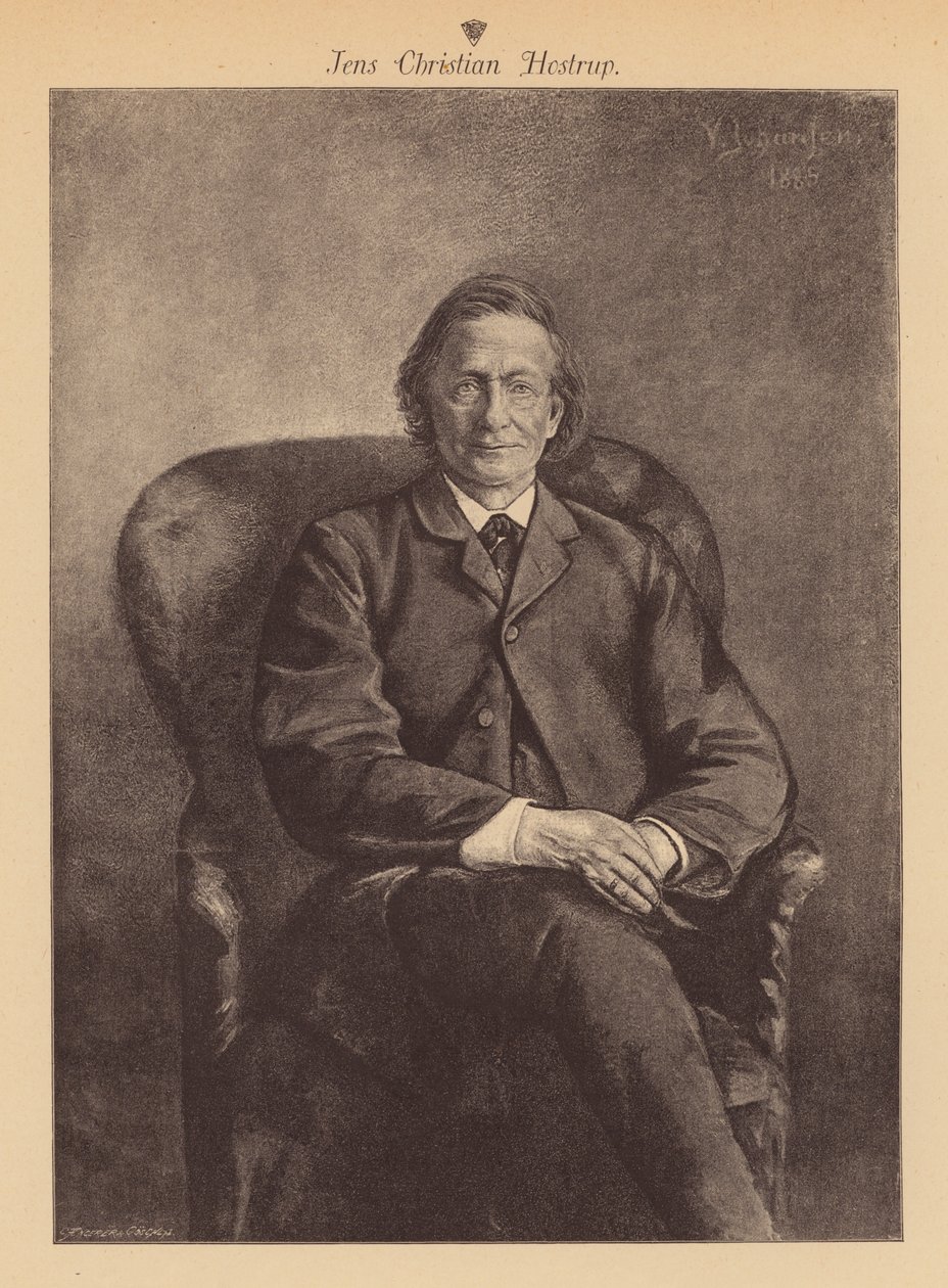 Jens Christian Hostrup, Danimarkalı şair ve dram yazarı (gravür) by European School
