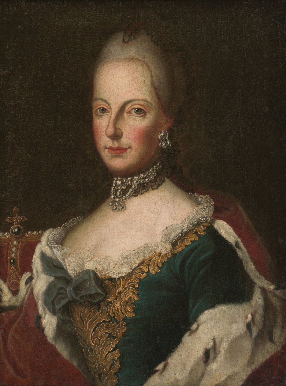 Maria Theresa, c.1750 (tuval üzerine yağlı boya) by European School