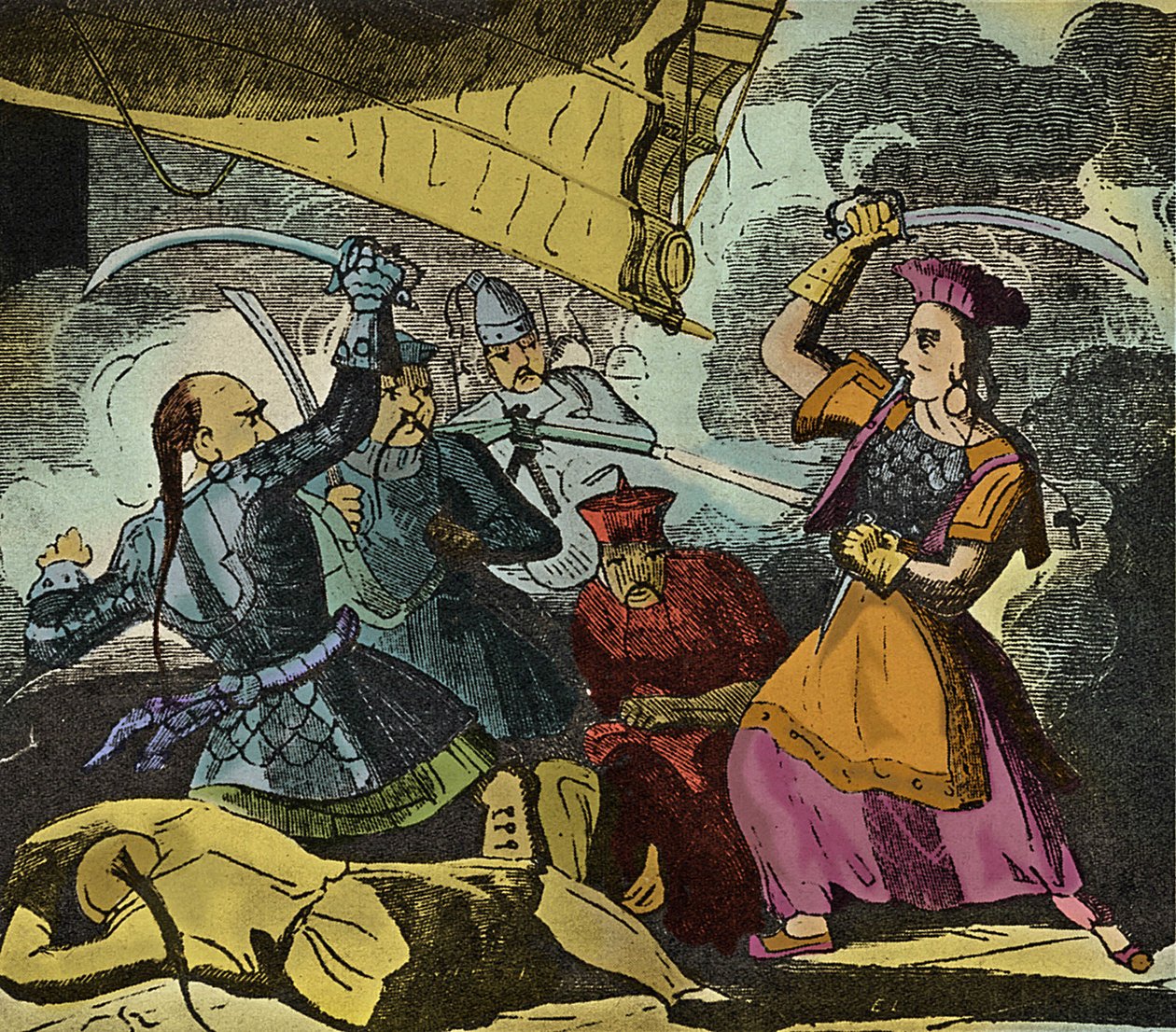 Shing Shi veya Ching Shih (1844 öldü). 19. yüzyılın Çinli korsan kadını. Amiral Kwo Lang