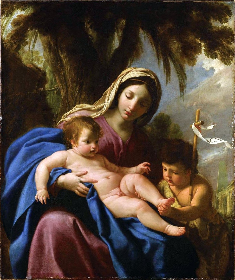 Bakire ve Çocuk, Vaftizci Yahya ile by Eustache Le Sueur
