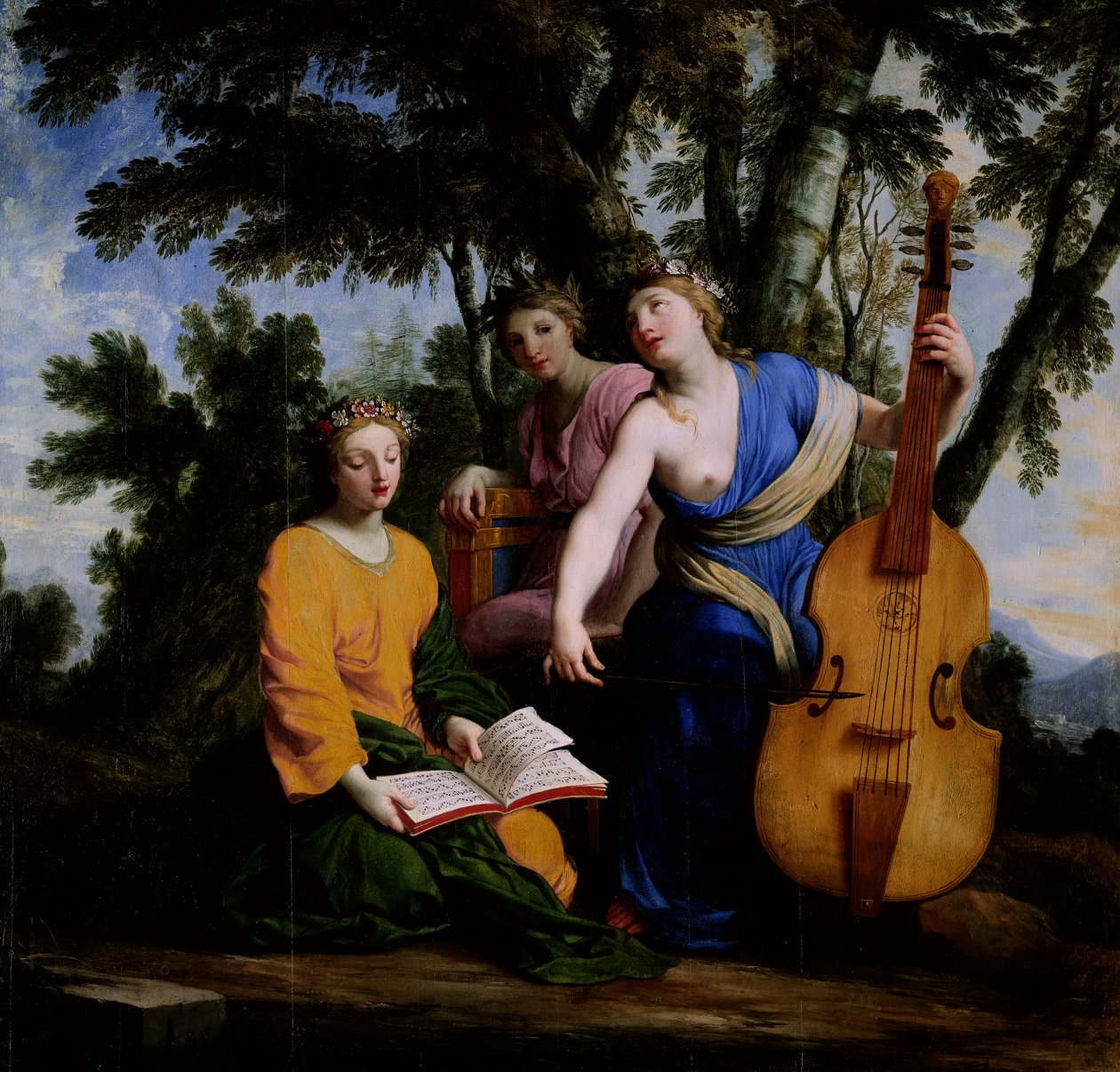 Muses Melpomene, Erato ve Polymnia, 1652-55 by Eustache Le Sueur